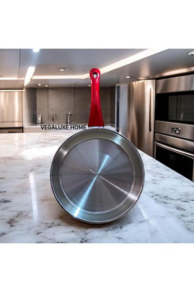 FMS Induction Multi-Purpose Steel Pan Red 26 cm