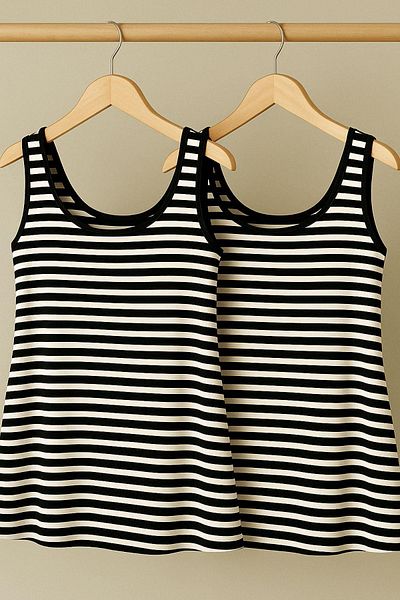COTENCONCEPT Tricou pentru atlet cu bretele groase din bumbac, 2 bucăți