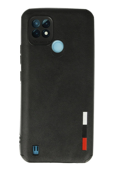 NewFace حافظة ريلمي C21 حلقة جلد سيليكون - أسود 1492714709