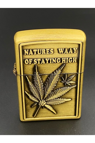 Ersoy Özel Seri Altın Sarısı Metalik Kabartmalı Benzinli Çakmak