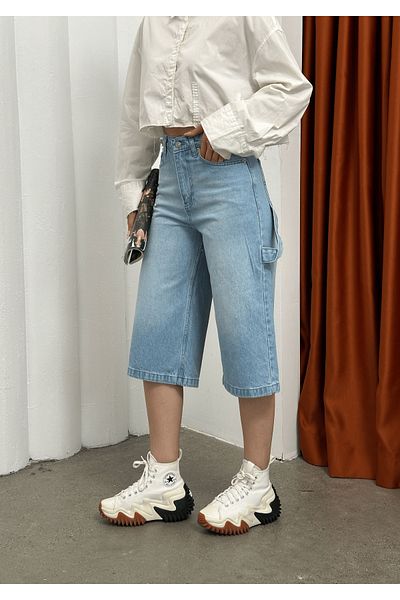 Gofeel Blue Palaska Detailed Bermuda Shorts