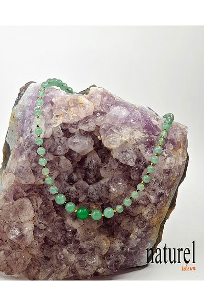 Naturel Tılsım Aventurine Natural Stone Choker Necklace