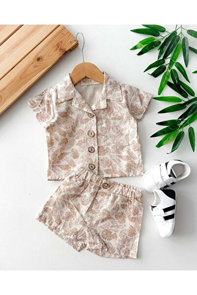 Bolly Baby بدلة طفل رضيع قميص كتان شورت بدلة صيفية 6-24 شهرًا