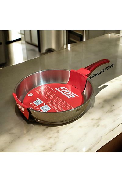FMS Induction Multi-Purpose Steel Pan Red 26 cm