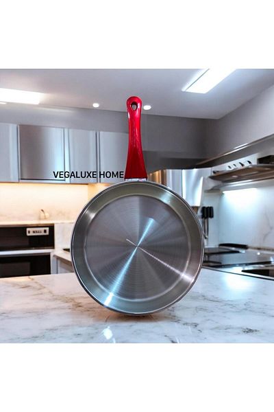 FMS Induction Multi-Purpose Steel Red Pan 28 cm