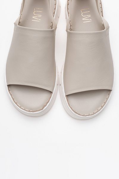 LuviShoes LONDOİ Sandale de damă elastice din piele naturală din piele bej