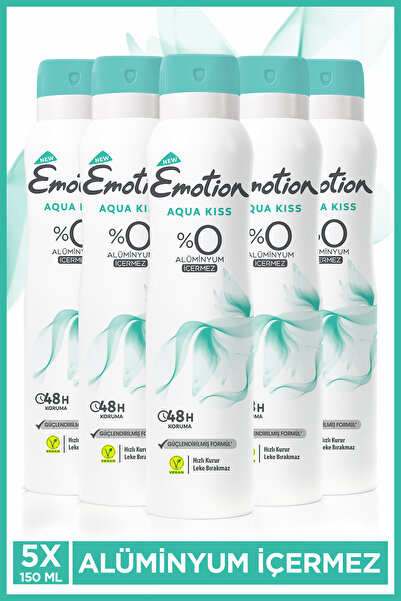 Emotion Aqua Kiss Kadın Vegan Deodorant 5x150 Ml Hızlı Kurur, Leke Bırakmaz