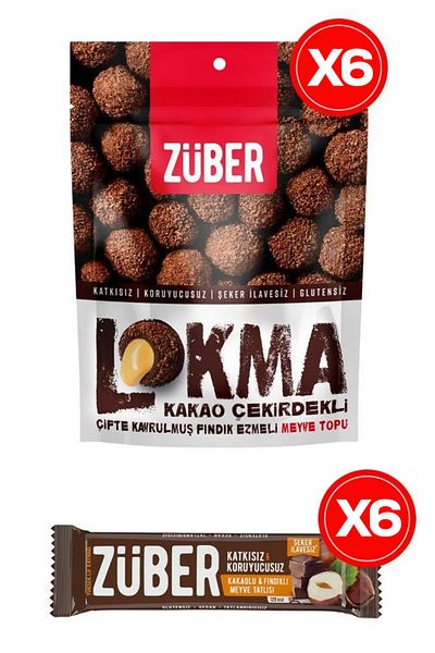 Züber Fındık Dream 12 Pieces (Hazelnut Paste Bite, Fruit Bar with Hazelnuts)
