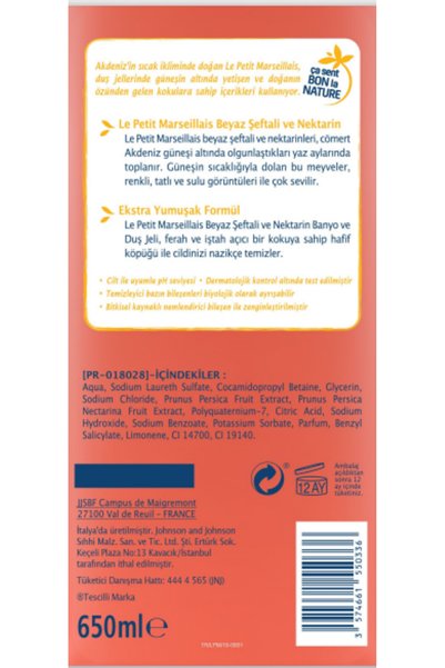 Le Petit Marseillais White Peach And Nectarine Shower Gel 650 ml