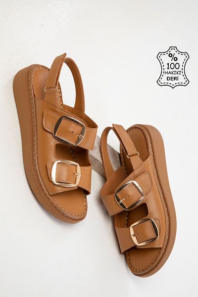 SOHO Tan γνήσιο δέρμα γυναικεία σανδάλια 20530