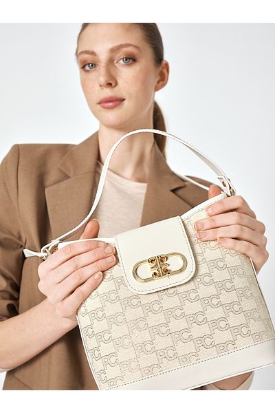 Pierre Cardin Ecru γυναικεία τσάντα ώμου