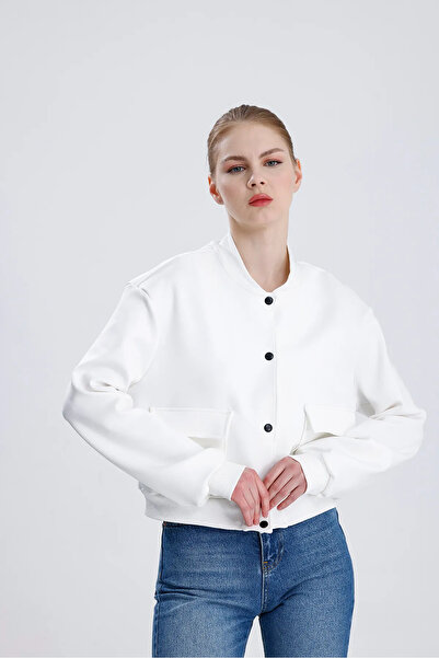 miss fasion Куртка-бомбер з тканини Diver з подвійною кишенею