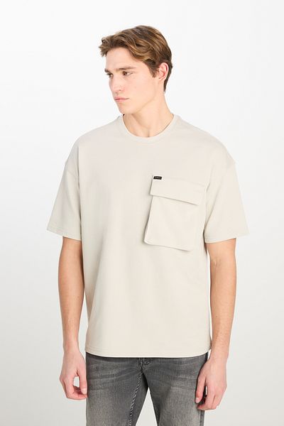 Lee Loose Fit Relaxed Cut Crew Neck Gray T-Shirt