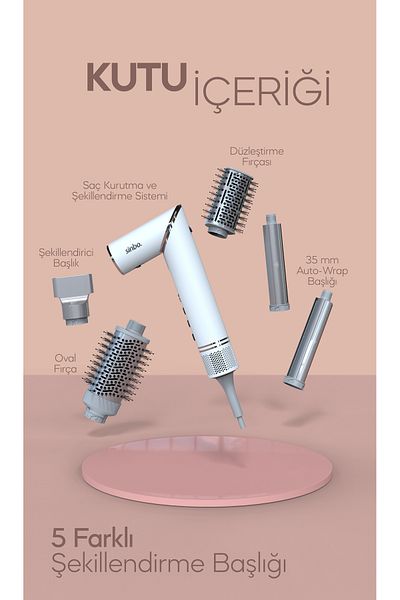 Sinbo Shd-1720 - Volumair 5 in 1 Foldable Air Hair Drying and Styling System White