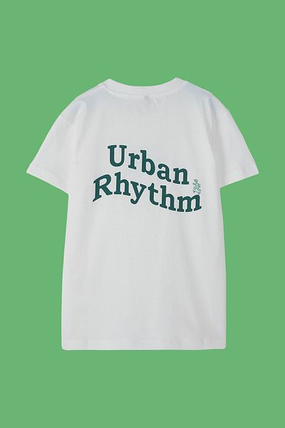 TRENDYOLKIDS White Men's 100% Cotton Oversize Short Sleeve T-Shirt Slogan Print