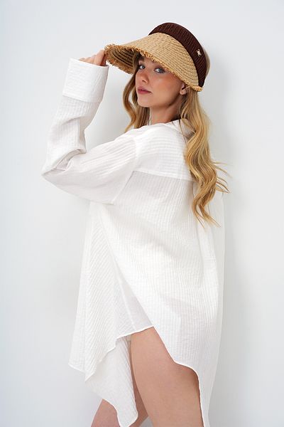 Trend Alaçatı Stili Women's Brown Adjustable Band Tassel Detailed Visor Hat Alc-X14163