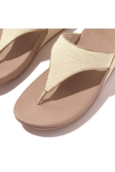 Fitflop Lulu shimmerweave toe-post sandals - stone beige mix