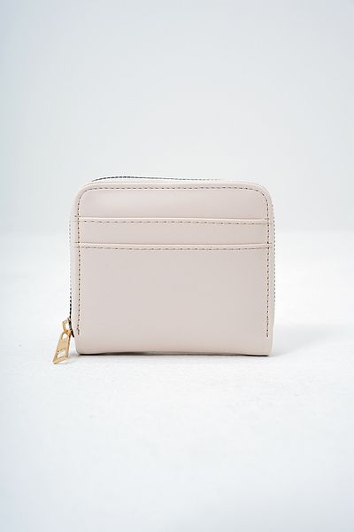Trend Alaçatı Stili Women's Ecru Faux Leather Zippered Stylish Soft Leather Wallet with Card Compartment Alc-X14083