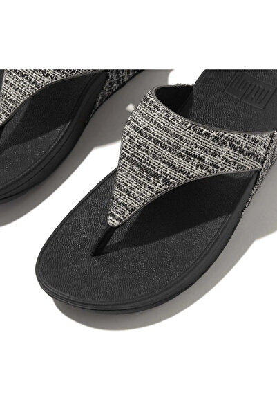 Fitflop Lulu shimmerweave toe-post sandals - black mix