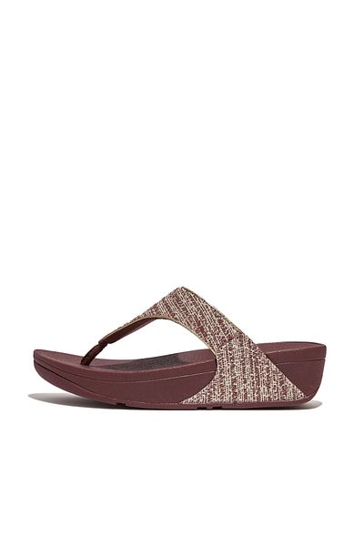 Fitflop صندل Lulu Shimmerweave عند أصابع القدم - بني فاتح