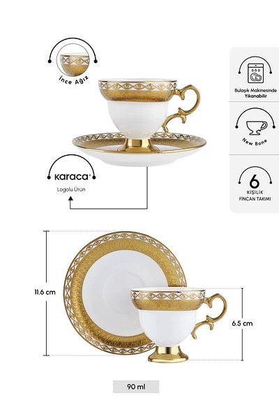 Karaca Hürrem 6 Personality Coffee Cup 90 ml