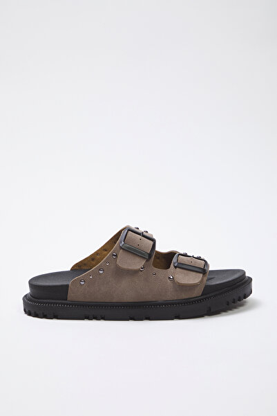 TRENDYOL SHOES Norkové ploché dámské pantofle s dvojitou přezkou TAKSS25TE00004