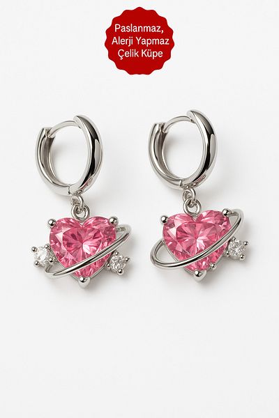 MakeWell Stainless Tarnish Free Heart Bow Crescent Sun Butterfly Pole Star Designed Anti Allergic Steel Earrings