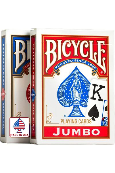 STOREMAX Network Jumbo Index Playing Cards - Poker Size - 2 Pack, Red & Blue Art 1087243