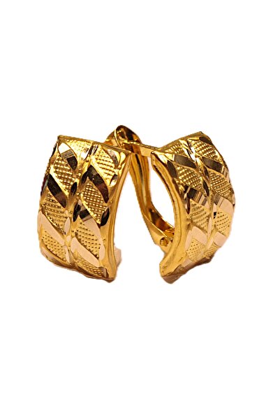 Hakan Güler Kuyumculuk 14 Ayar Altın Desenli J Küpe