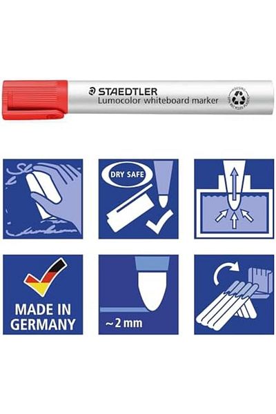 STOREMAX Svticaret 351 B Wp4 Lumocolor Whiteboard Marker Cut Tip 25 mm Set of 4 Mhm 1053513
