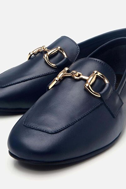 Yaya by Hotiç Kadın Deri Lacivert Tokalı Loafer
