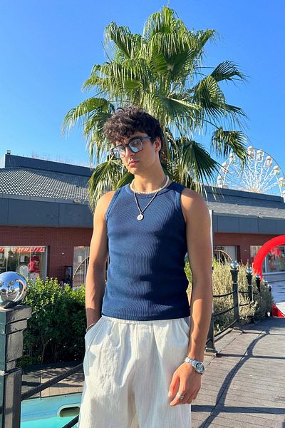 XPUPPETWEAR Unisex Lycra Indigo Ribbed Undershirt