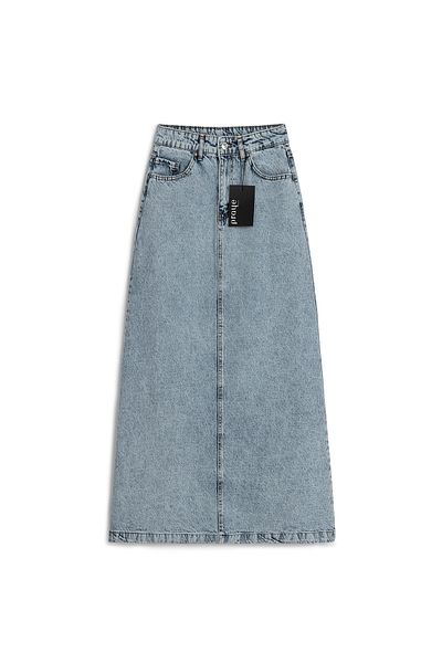 praye Fustă Lungă Bell Denim Ice Blue
