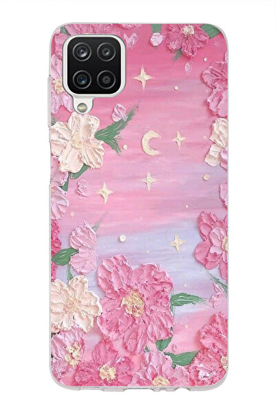 moonset Samsung Galaxy A22 / M22 / M32 Uyumlu Pastel Çiçekler Tasarımlı Baskı...