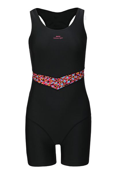 Slazenger SP Boyleg Ld43 Γυναικείο Μαγιό Μαύρο / Φούξια