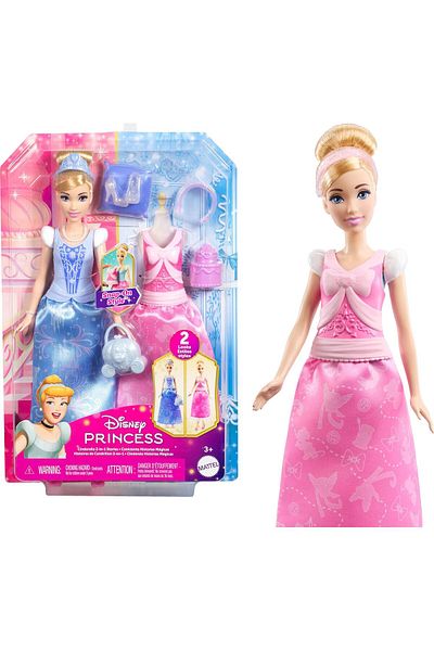 STOREMAX Jvnnastore Princess Toys, Cinderella Fashion Doll, 2 Looks, 9 Accessories, 2 Snap Corsets V