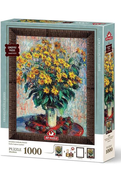 STOREMAX Bystoreby Puzzle Jerusalem Artichoke Flowers by Claude Monet 1000 Piece Framed Puzzle Newdesing 6