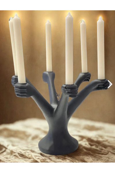 İki Cadı Tasarım 6 Kollu El Şamdan