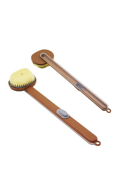 STOREMAX Mu-Artshop Practical Back Bag Shower Brush with Handle Silicone Bowl Tnca 871301