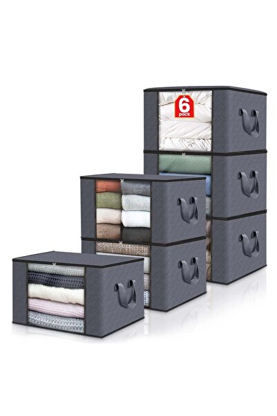 Generic DUNISO 6 Pack Clothes Storage, Foldable Blanket Storage Bags, Storage Containers For Organizing Bedr