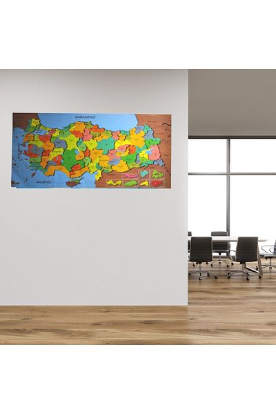 STOREMAX Sellbuystore Colorful Turkey Map Wall Sticker That Does Not Require Magnetic Adhesive 118 C