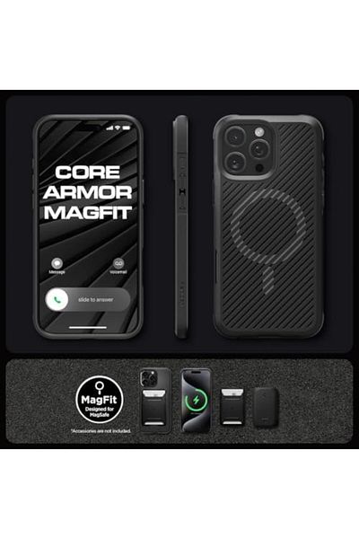 STOREMAX daliashops حافظة iPhone 16 Pro Max Core Armor MagFit مع MagSafe أسود غير لامع - ACS08024 Sta