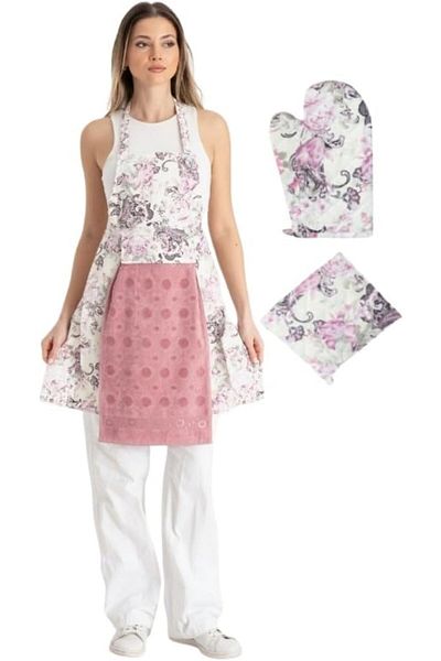 STOREMAX Ntwork Towel Kitchen Apron Oven Mitts and Holder Rose Dry Art 1087243