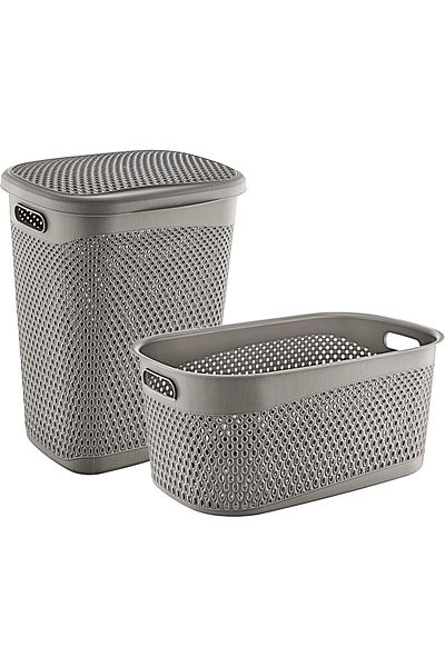 STOREMAX Jvnnastore Katre Dirty Laundry Basket and Laundry Basket Set Terra Trn-170-171-05 Trendyfr 6462