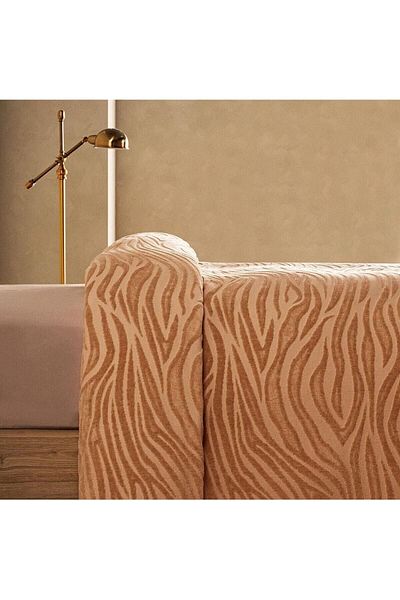 STOREMAX Pique Bedspread Safari Velvet Double Bedspread Camel 646268