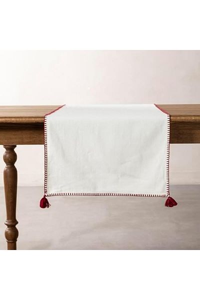 STOREMAX Sellbuystore Concept Oradea Tasseled Runner Claret Red 45X145 1053513