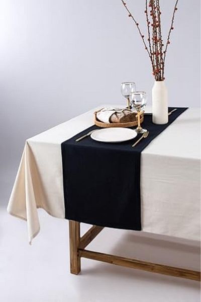 STOREMAX Sellbuystore Wellstil Premium Linen Runner 40 X 150 cm (Black) 1053513
