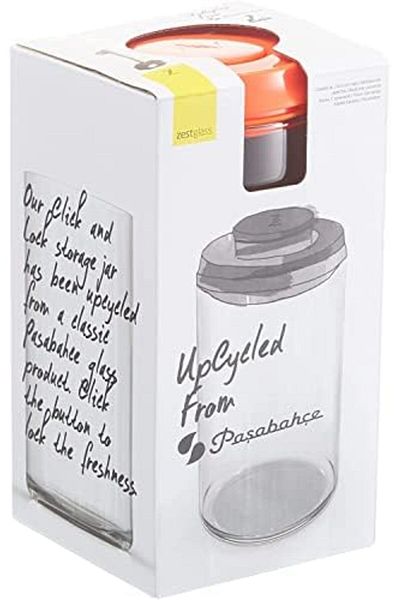 STOREMAX Bystoreby Zest Click Lock Jar, 1480 Cc, Leakproof Locking Lid, Orange Newdesing 646268