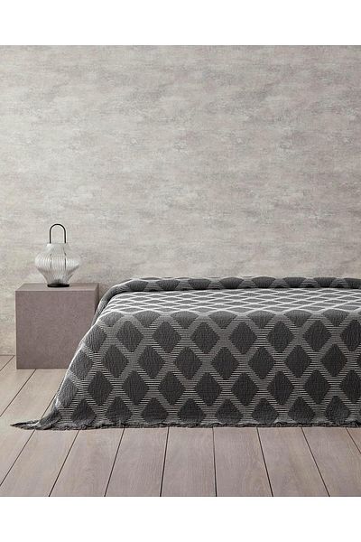 STOREMAX Morgan Cotton Polyester Double Bedspread Anthracite Trndymrt 1087243