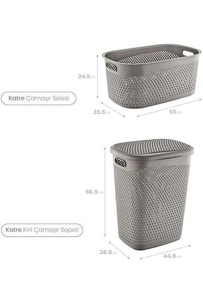 STOREMAX Jvnnastore Katre Dirty Laundry Basket and Laundry Basket Set Terra Trn-170-171-05 Trendyfr 6462